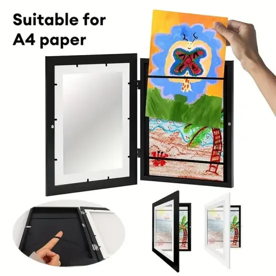 8.5x11 Set of 2 Kids Art Frames Art Display Frame Drawing Portfolio. {1}