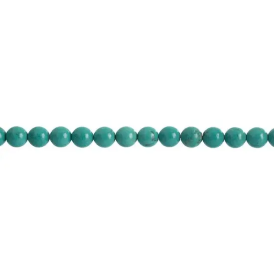 Earth's Jewels Semi-Precious Green Turquoise Natural Round Beads, 6mm {2}