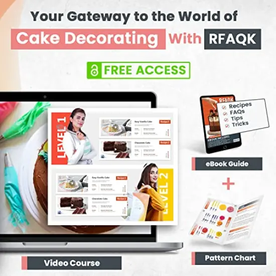 74 PCs Icing Piping Bags and Tips Set, Cake Decorating Kit with 48-Numbered Piping Tips, 20+1 Pastry Bags for Cookie Cupcake Cake Decoration, Cake Decorating Tips Set with Booklet and E-book {3}