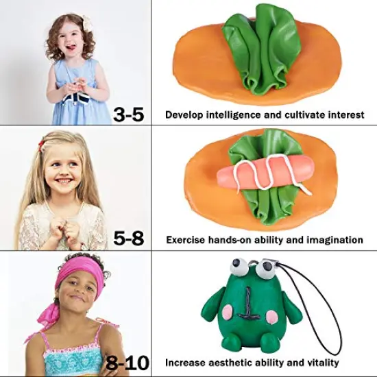 32 Colors Polymer Clay Kit, Oven Bake DIY Modeling Clay with Sculpting Tools, NonToxic & Safe, Art Craft Gifts Clay for Kids. {4}