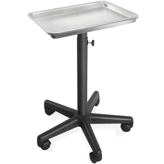 Saloniture Aluminum Salon Instrument Tray, Heavy-Duty Metal Rolling Base {1}