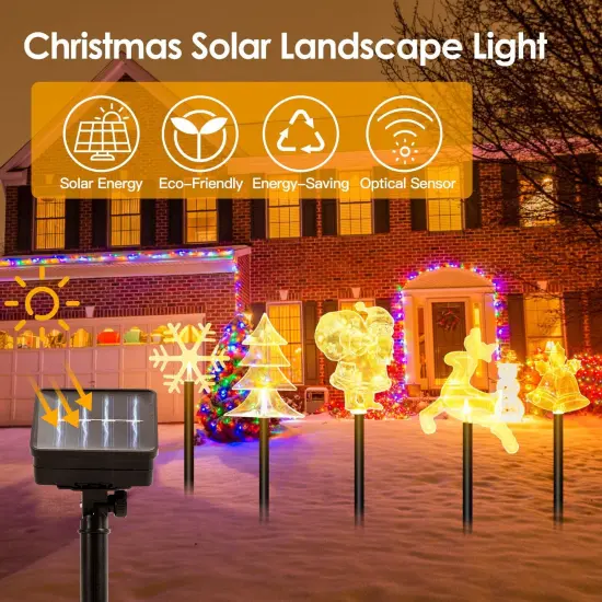 5Pcs Mixed Christmas Decoration Waterproof Solar Stake Light {4}