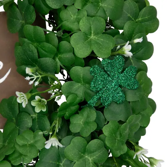 Northlight Shamrock Welcome St. Patrick's Day Twig Wreath - 20" - Unlit Green {6}