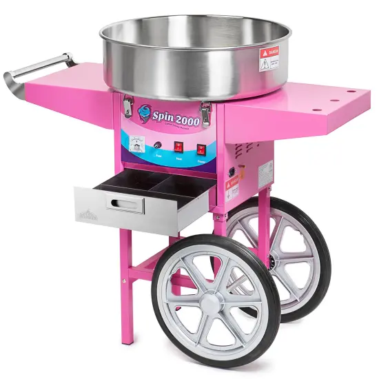 Olde Midway Cotton Candy Machine Cart, SPIN-2000 Electric Candy Floss Maker, Commercial-Grade {4}