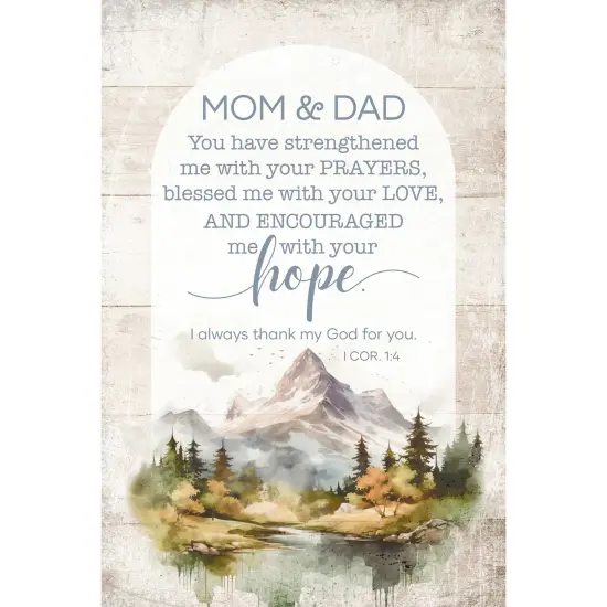 Mom & Dad Wood Plaque with Easel and Hook Wall Tabletop Art - 4 inches x 6 inches {1}