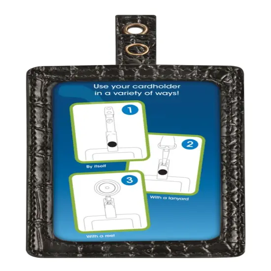 MyID Cardholder, Croc Black, 4" x 2.5", Clear Window, 1 count {2}