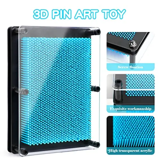Pin Art Board Pin Art Toy for Kids, Sensory Toys for Age 3, 4, 5, 6, 7, 8, 9, 10+ Years Old Kids Boys Girls, Toddler Toys Birthday Gifts Baby Girl Boy Gifts Fidget Toys(Blue) {6}