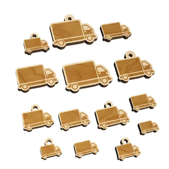 Delivery Truck Vehicle Icon Mini Wood Shape Charms Jewelry DIY Craft {7}