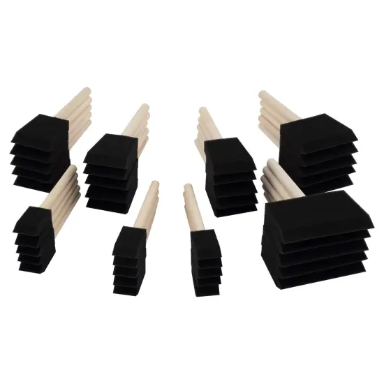 Oodles of Brushes 40 Assorted Sizes Foam Brushes Bulk - Economical brushes for Art, Craft, Hobby, and Home - Perfect For Painters, Students, Arts & Crafts, & More! {1}