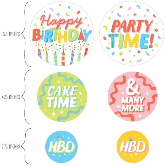 Big Dot of Happiness Party Time - Happy Birthday Party Giant Circle Confetti - Party Decorations - Large Confetti 27 Count {4}