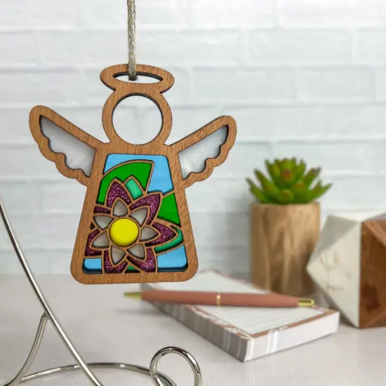 3.5" (H) Water Lily Ornament - Handcrafted in Texas - Mother's Angels® Christmas Angel Wings Figurine {4}