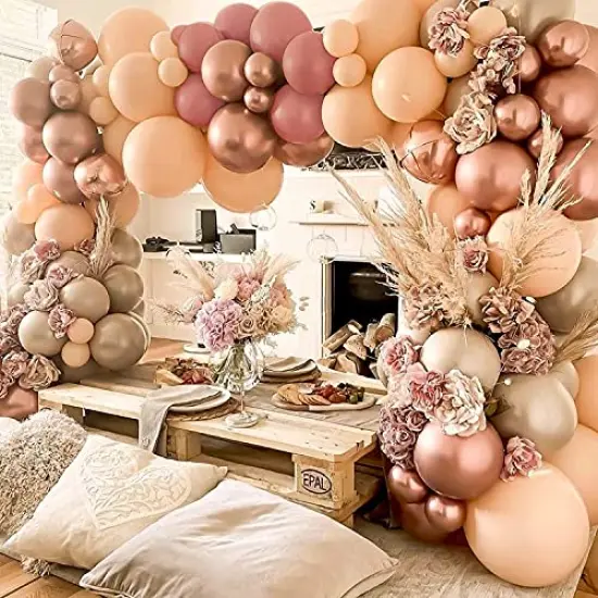 141 Pieces Balloon Arch Garland Kit,Blush Nude Apricot Party Balloons Decoration Set for Retro Boho Wedding Baby Shower Bridal Engagement Anniversary Graduation Birthday Decorations {3}