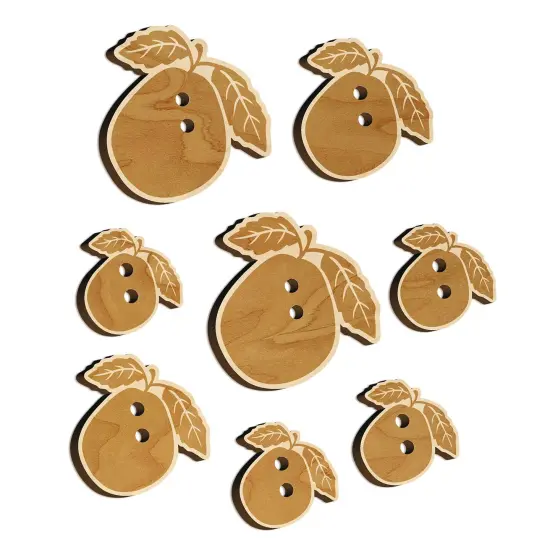 Guava Fruit Solid Wood Buttons for Sewing Knitting Crochet DIY Craft {7}