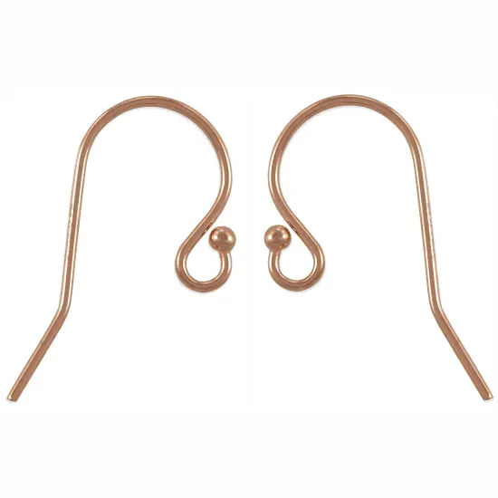 JewelrySupply Rose Gold Filled Earring Wires with Ball End (1 Pair of Earrings) {1}