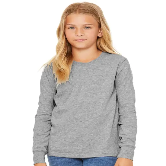 BELLA + CANVAS&reg; Youth Jersey Long Sleeve Tee - 3501Y Black {3}