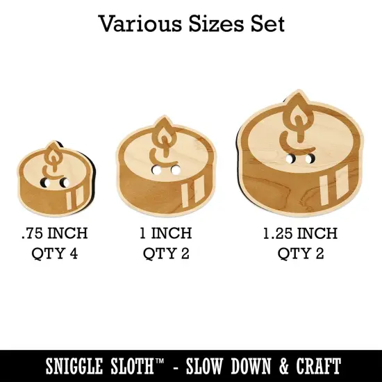 Tea Candle Light Wood Buttons for Sewing Knitting Crochet DIY Craft {1}