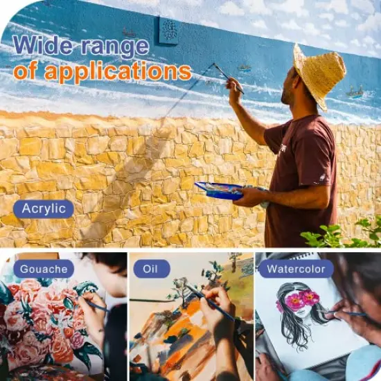 Paint Brush Set,Rosmax Artist Paint Brushes-Nylon Hair and 15 Different Sizes for Acrylic Painting,Oil,Watercolor,Fabric-Great for Kids Adult Drawing Arts Crafts Supplies or Beginners,Professional {3}