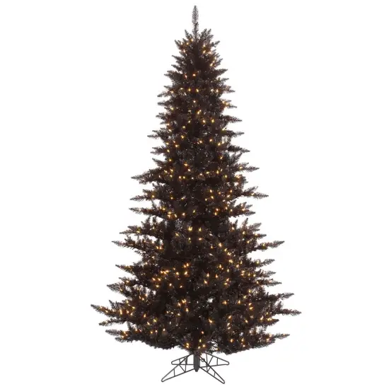 Vickerman 3' Black Fir Artificial Tree w/ Warm White Dura-Lit Italian LED Lights {1}