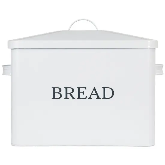 Large Stainless Steel Bread Box for Kitchen Countertop White {1}