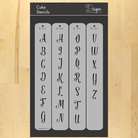 1.25-Inch Modern Monogram Letters Cake Stencil | C991 By Designer Stencils | Cake Decorating Tools | {1}