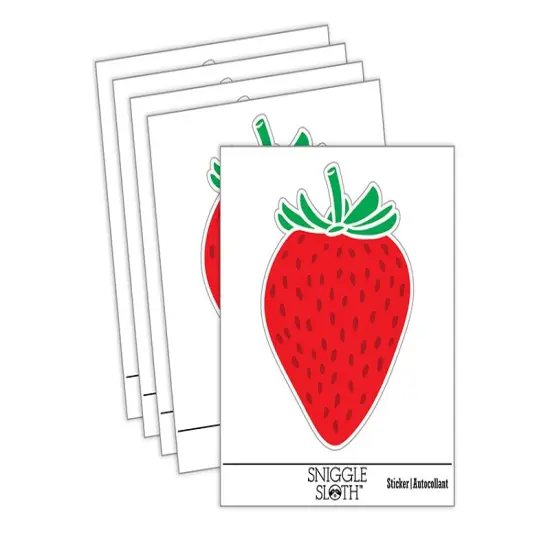 Strawberry Fruit Drawing Waterproof Vinyl Phone Tablet Laptop Water Bottle Sticker Set - 5 Pack {1}