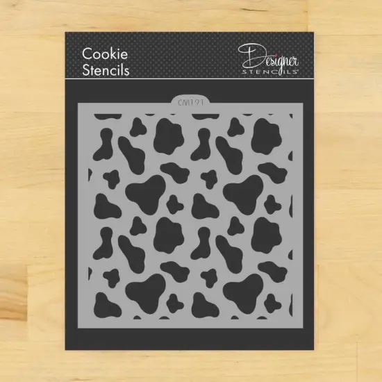 Cow Print Cookie and Craft Stencil | CM191 by Designer Stencils | Stencils for Royal Icing, Airbrush, Dusting Powder | {1}