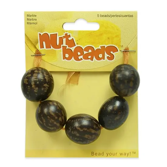 6 Packs of Marble Nut Beads - 5 Pieces {1}