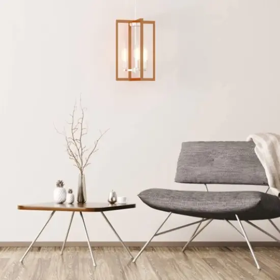 3-Lights Modern Industrial Hanging Pendant Lamp with Iron Square Lamp Shade {1}