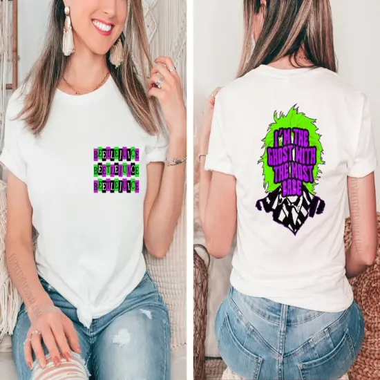 #274 DTF Print- BJ Ghost With The Most Front and Back Match {2}