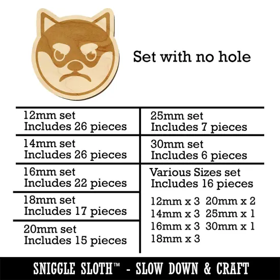 Husky Dog Face Mad Mini Wood Shape Charms Jewelry DIY Craft {1}