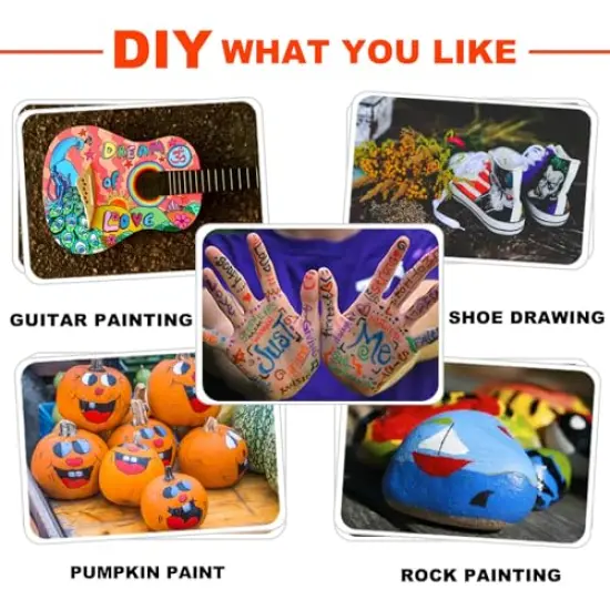 36 Acrylic Paint Markers Pens for Pumpkins Painting Canvas Ceramic Rocks Wood Plastic Craft Supplies for Graffiti Christmas Easter Egg {2}