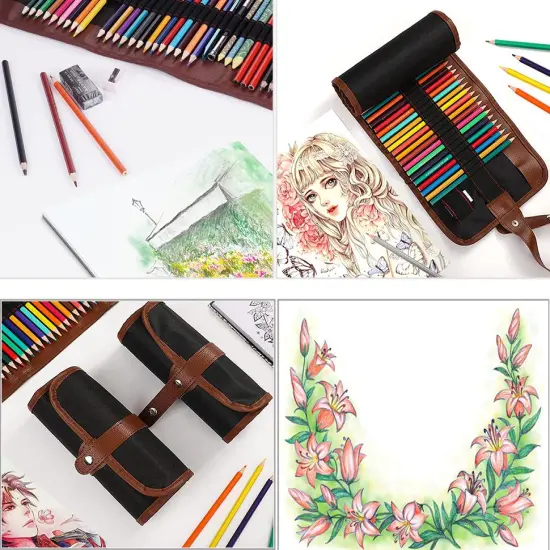 Heshengping Sketch & Drawing Art Pencil Kit-50 Piece Set, Include 24 Color Pencil(For Adult Kid Coloring Books) & Graphite Charcoal-Pencil Etc., Art Supply Ideal for Adult, Kid,Student, Beginner {2}