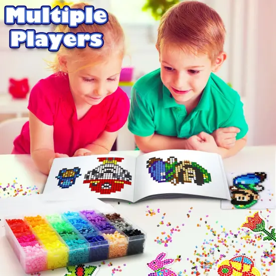 5200 5mm Fuse Beads Kit - 24 Colors | 45 Patterns, Toys, Kids Crafts for Girls Ages 8-12, Arts and Crafts for Kids Ages 6-8, Gifts for Girls Boys Kids Age 5 6 7 8 9 10 11 12 Year Old {5}