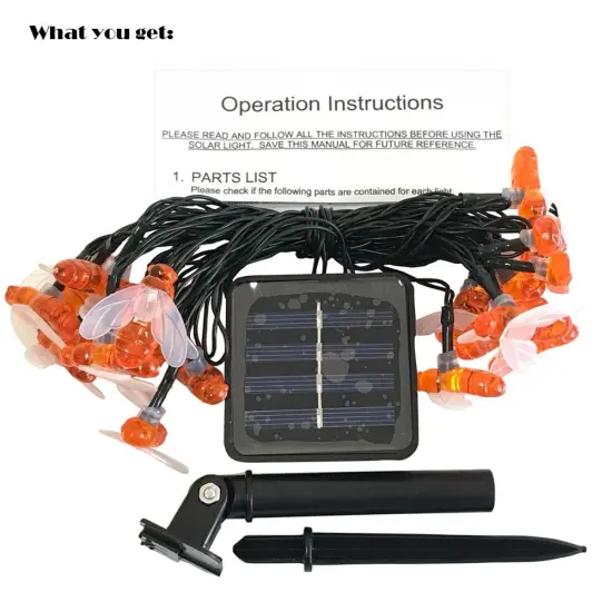 20 LED Solar String LightsOutdoor Waterproof Simulation Honey Bees Decor for Garden Xmas Decorations Warm White {3}