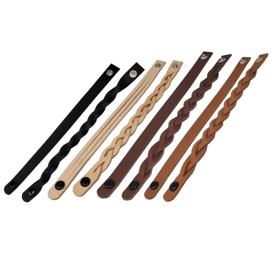 Mystery Braid Leather Bracelets Kit-8 Pack Leather Bracelets Braiding Ready in 4 colors-Camps, Schools Easy Craft Idea-Made in USA by Pitka Leather Tan {4}