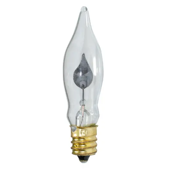 2Pk - C7 Flicker Flame Transparent Clear, 3.5 Watt Light Bulbs {1}