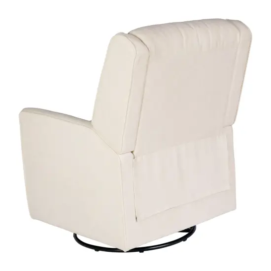 Merrick Lane Dara 3-in-1 Traditional Manual Recliner Rocker Swivel Glider Chair Cream {4}