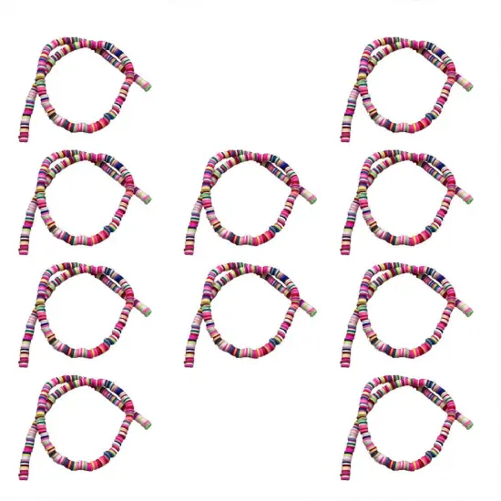 Kitcheniva 6mm Heishi Beads Clay Disc Flat Vinyl DIY Jewelry 10 Strands Mixed color {1}