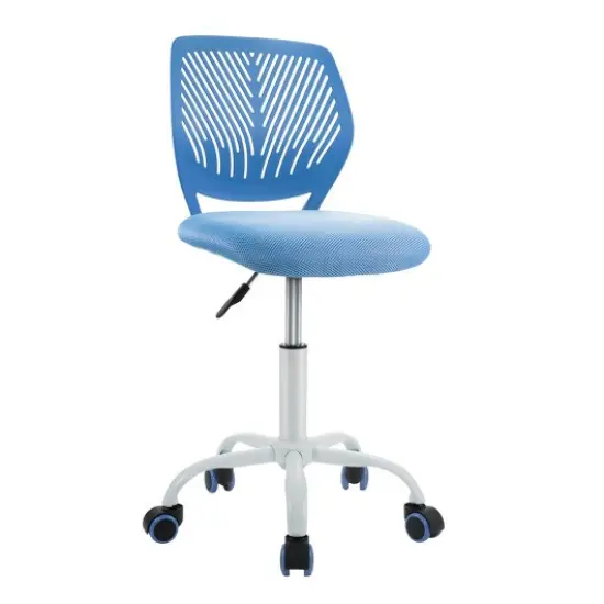 Adjustable Office Task Desk Armless Chair Blue {3}