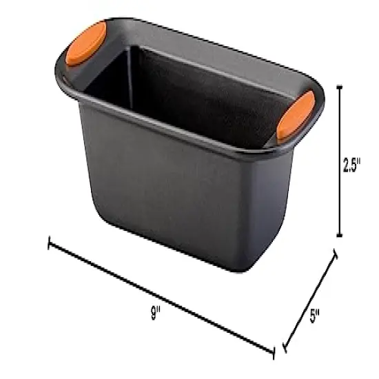 Bakeware Oven Lovin' Nonstick Loaf Pan, 9-Inch by 5-Inch Steel Pan, Gray with Orange Handles {1}