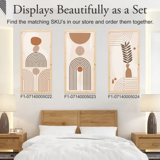 Sepia Tone Abstract Wall Art Wood Framed Sign Pastel Living Room {3}