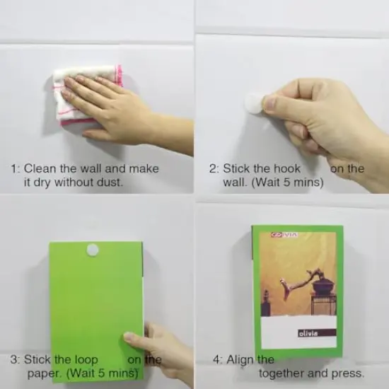 1200 Pieces (600 Pair Sets) 15mm Diameter Sticky Back Hook, Self Adhesive Dots Loop Tapes for DIY Crafts Office Classroom (White) {5}