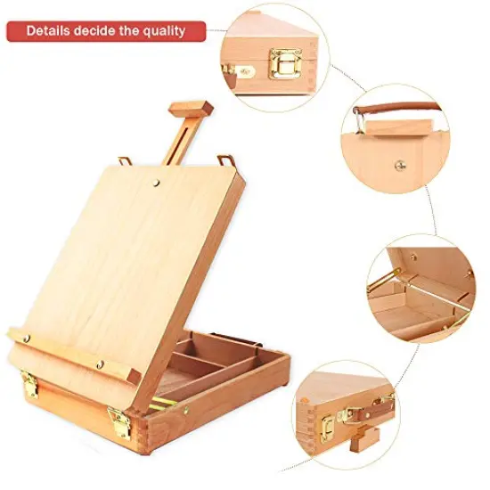 Premium Sketchbox Desktop Art Easel, Tabletop, Wooden for Painting, Student, Artist, Beginner {5}