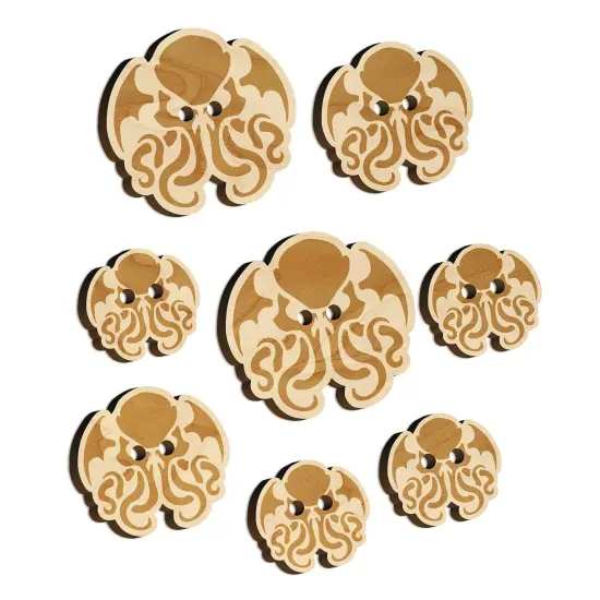 Cthulhu Eldritch Horror Scary Wood Buttons for Sewing Knitting Crochet DIY Craft {7}