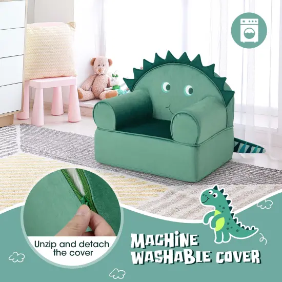 Costway Kids Sofa Foam Filled Armchair Dinosaur Cuddly Toddler Couch with Washable Cover {4}