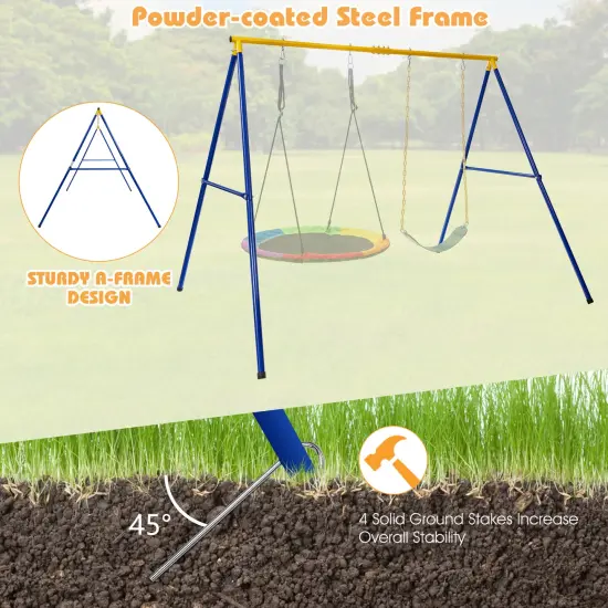 Extra-Large A-Shaped Swing Stand with Anti-Slip Foot-pads {3}