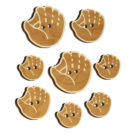 Baseball Glove Mitt Wood Buttons for Sewing Knitting Crochet DIY Craft {7}