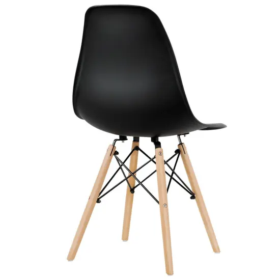 Set of 4 Modern DSW Dining Side Chair Wood Legs Black {5}