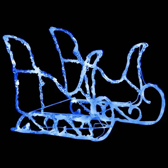 Reindeers & Sleigh Christmas Decoration 320 LEDs Acrylic Blue {5}