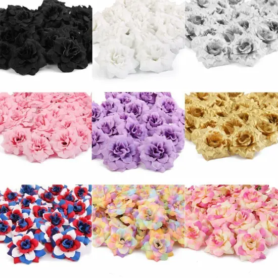 Kitcheniva Artificial Rose Silk Flower Head DIY Home Decoration 50 Pcs Black {2}